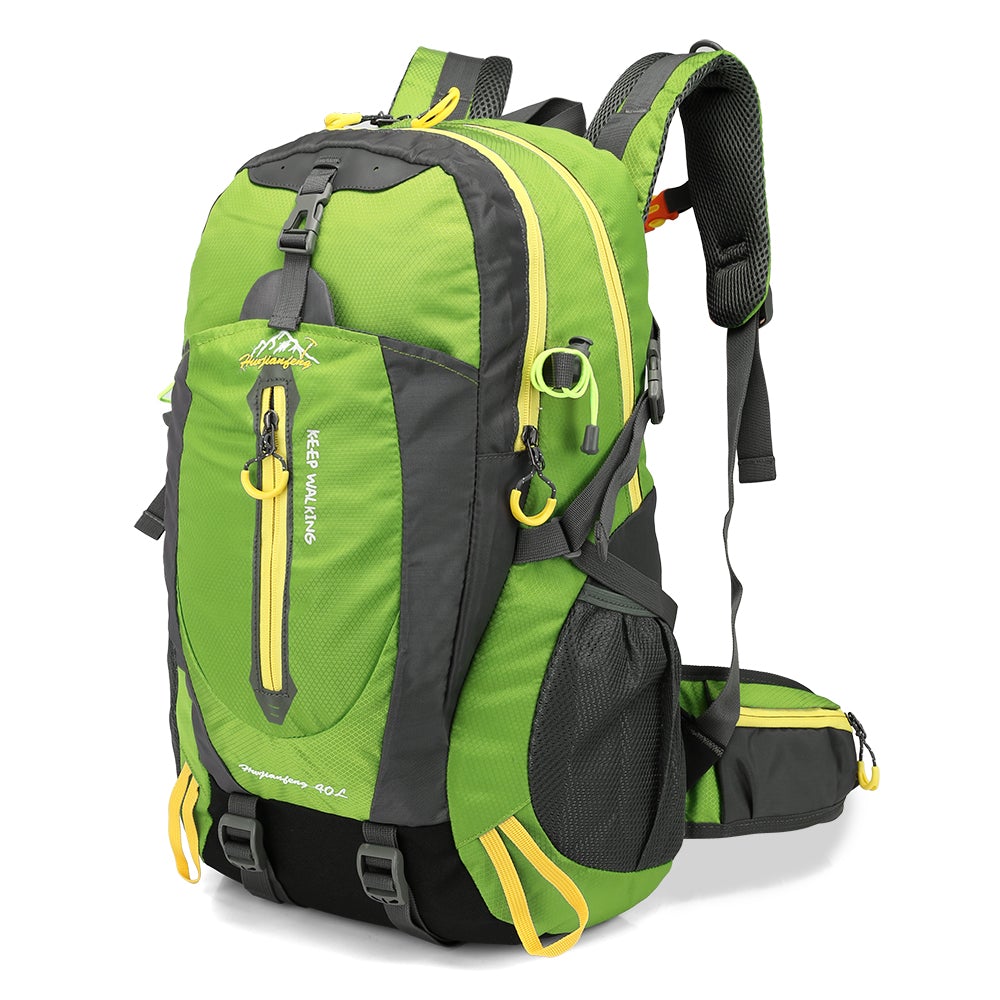 A durable nylon hiking backpack designed for outdoor sports, featuring a spacious interior and adjustable straps for comfort.
