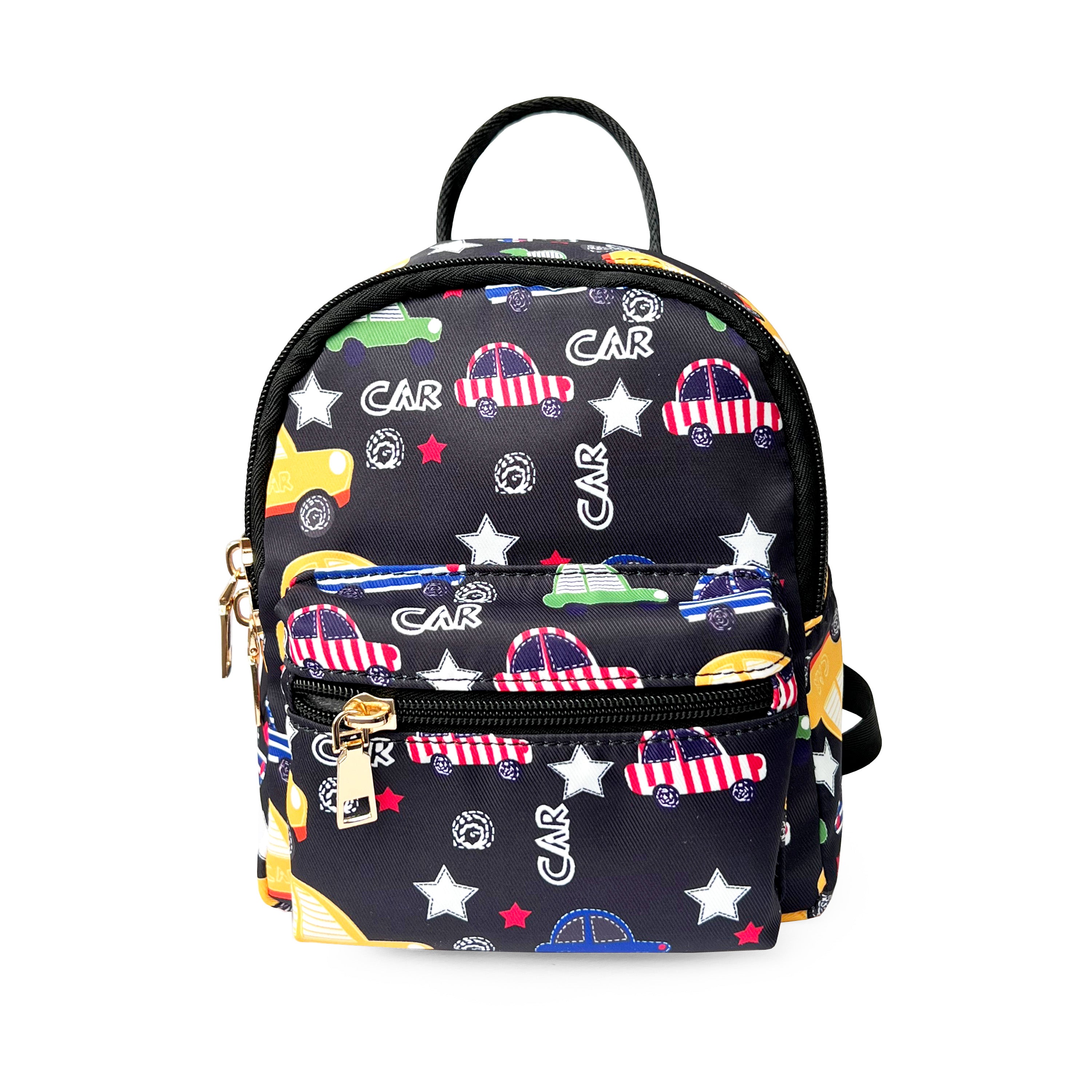NICCI Kids' Backpack with Prints featuring vibrant designs and gold tone hardware, perfect for children.