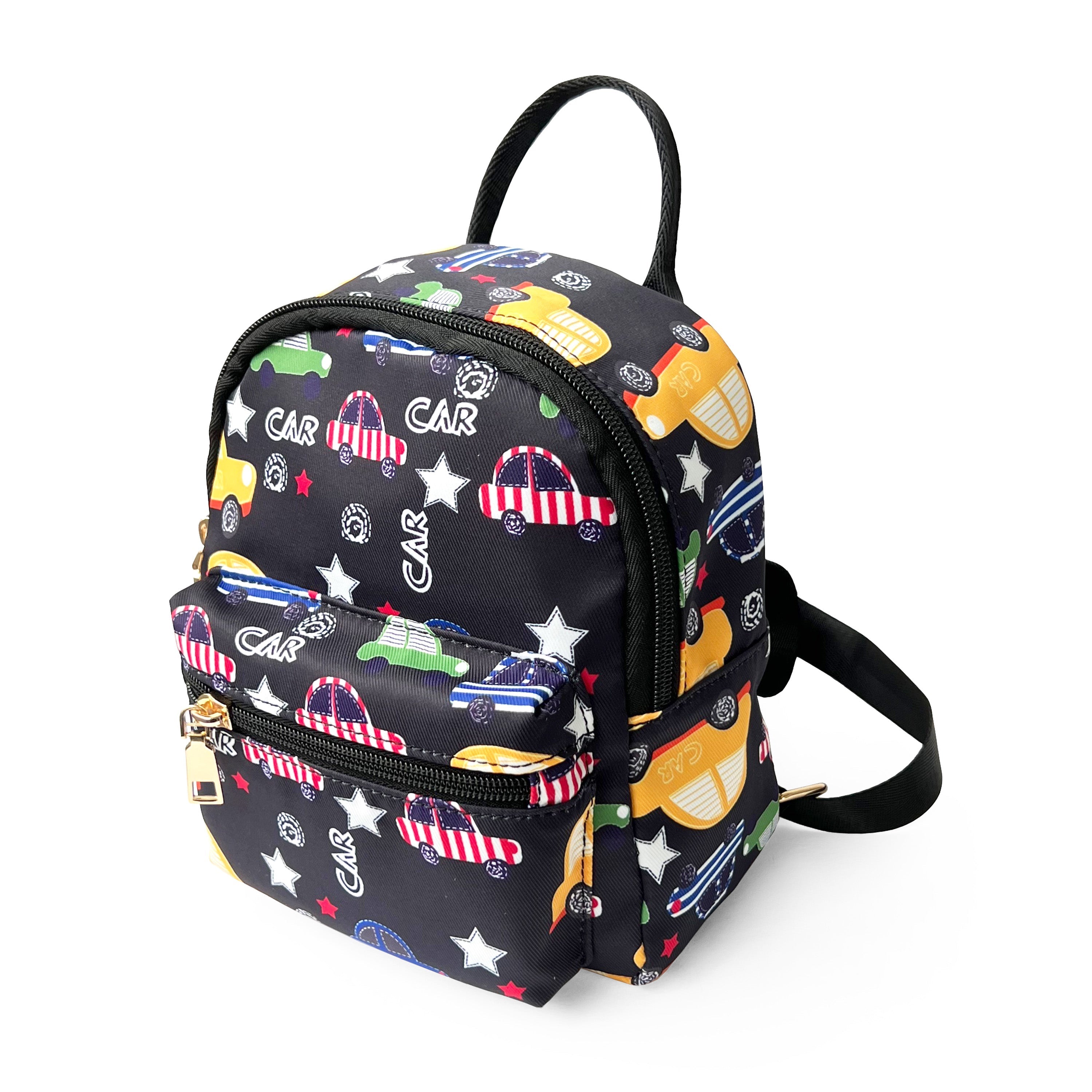 NICCI Kids' Backpack with Prints featuring vibrant designs and gold tone hardware, perfect for children.