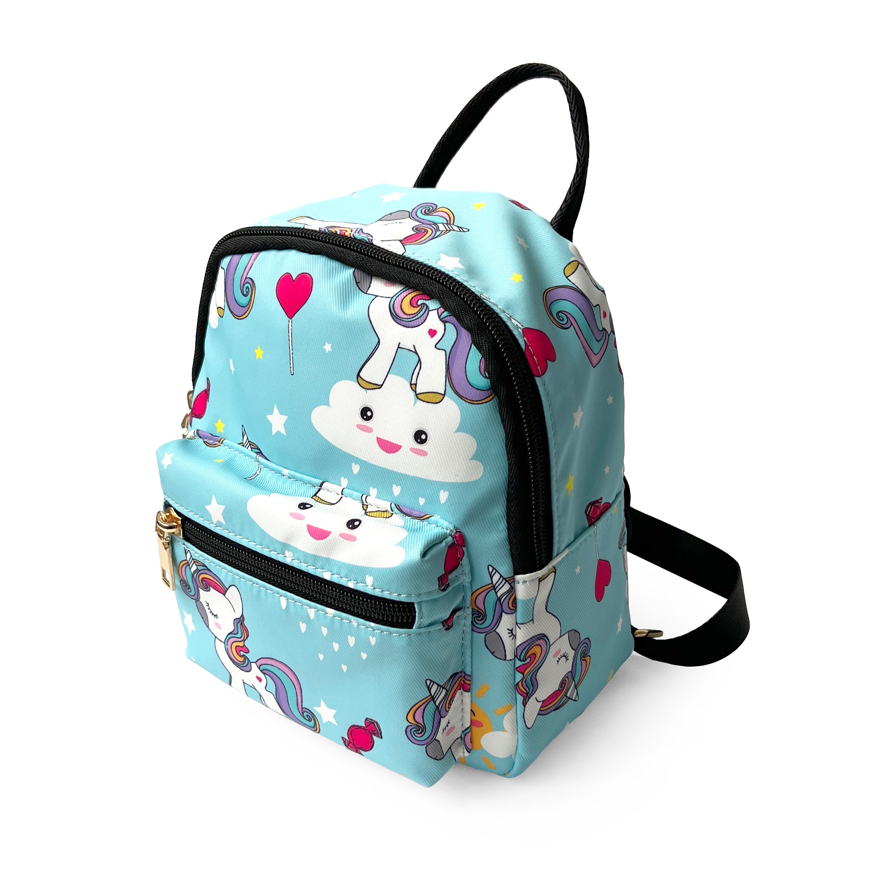 NICCI Kids' Backpack with Prints featuring vibrant designs and gold tone hardware, perfect for children.