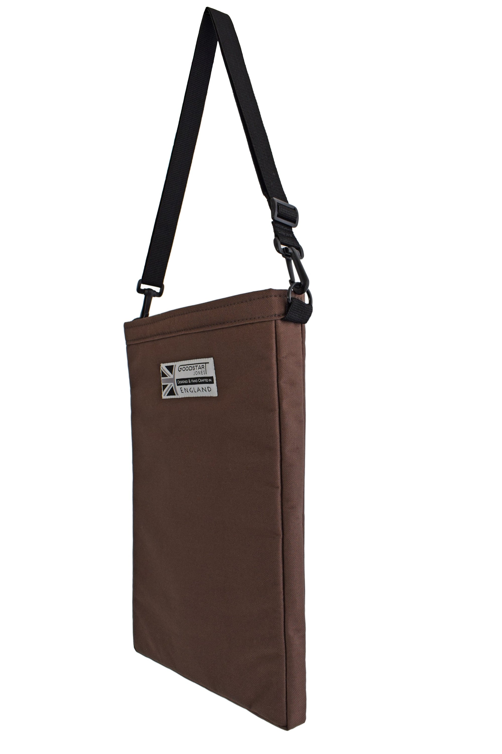 Brown Laptop Carry Case designed for 15.6-inch laptops with a protective tablet pouch.