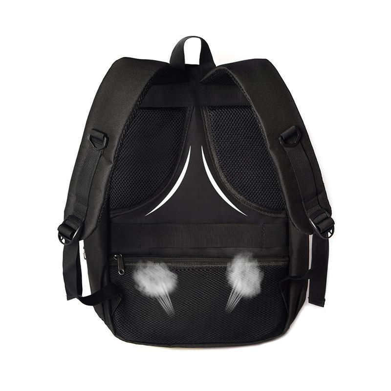 A stylish canvas travel backpack designed for male and female students, featuring a gradient pattern and multiple pockets for organization.