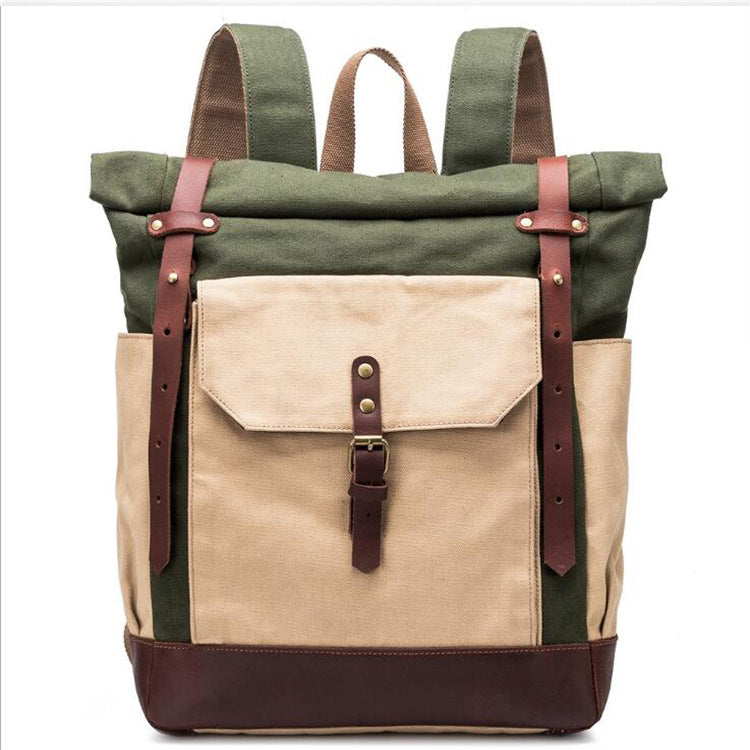 Men's and Women's Canvas Retro Backpack featuring a stylish design, durable canvas material, and multiple pockets for organization.