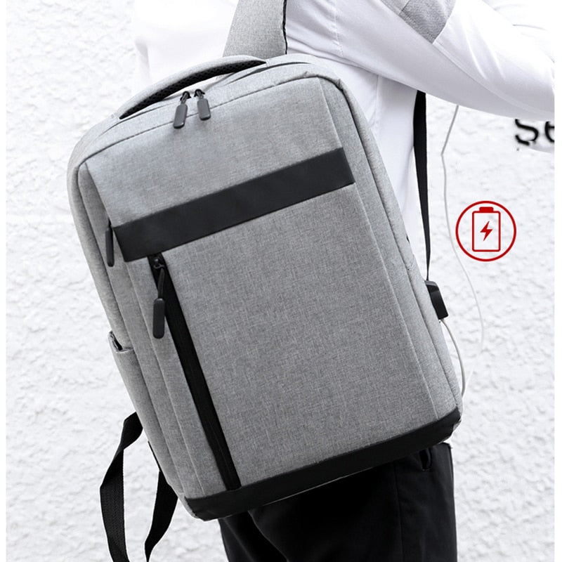 Men's multifunctional waterproof backpack made of nylon, featuring multiple pockets and a stylish design, ideal for business and everyday use.