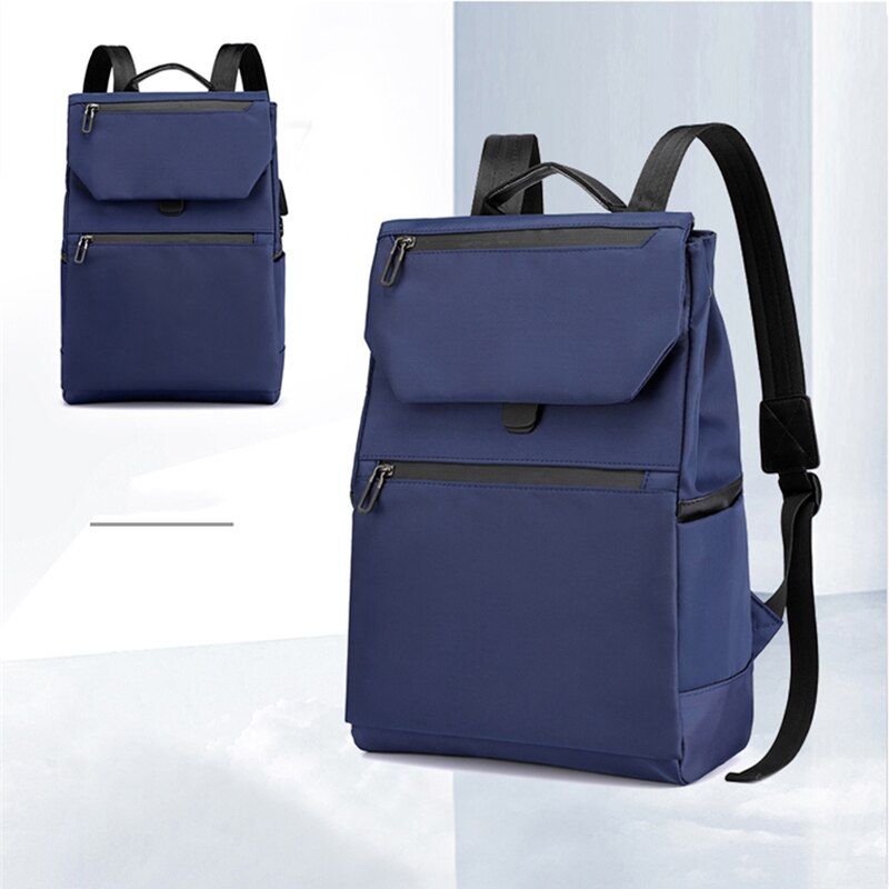 Men's multifunctional waterproof backpack made of Oxford cloth, featuring multiple pockets and a sleek design, ideal for business and casual use.
