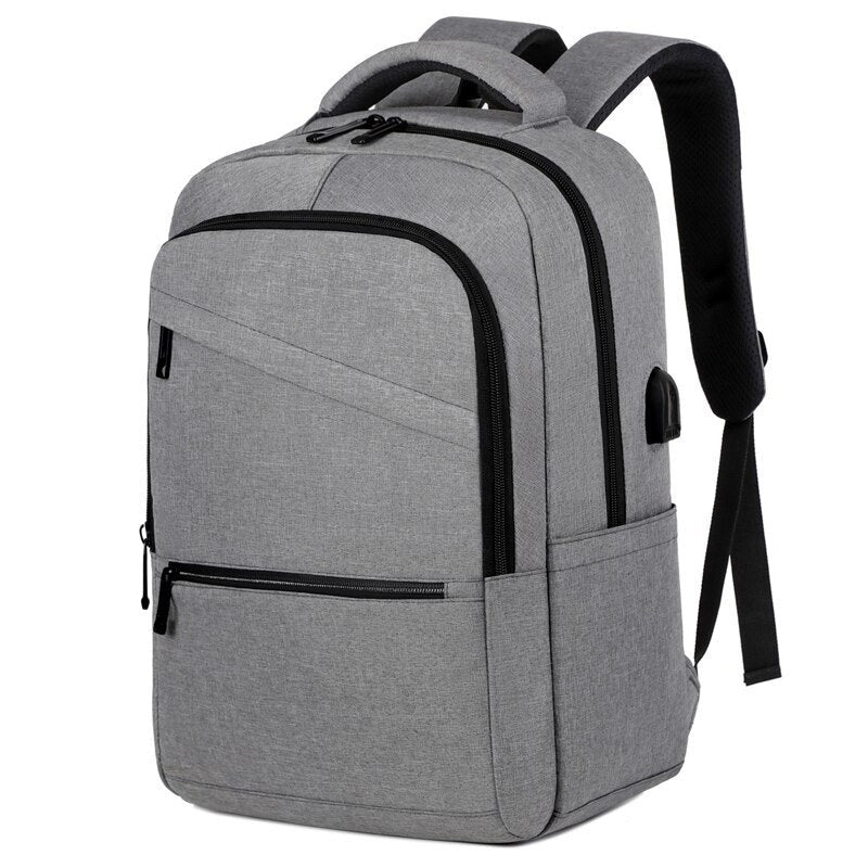 Men's Fashion Backpack made of waterproof Oxford cloth, featuring multiple compartments and S-shaped shoulder straps for comfort.