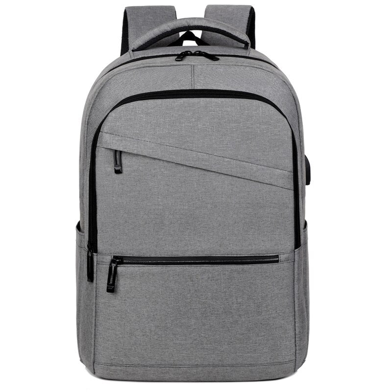 Men's Fashion Backpack made of waterproof Oxford cloth, featuring multiple compartments and S-shaped shoulder straps for comfort.