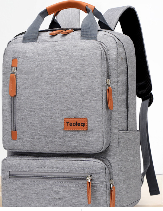 Men's Leisure Lightweight Business Computer Backpack in Oxford cloth, featuring a sleek design with multiple compartments and a telescopic handle.