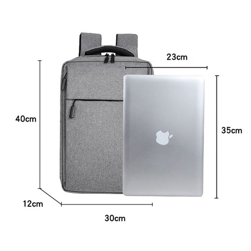 Men's multifunctional waterproof luxury bag designed for laptops with USB charging port, featuring multiple compartments and a stylish solid pattern.