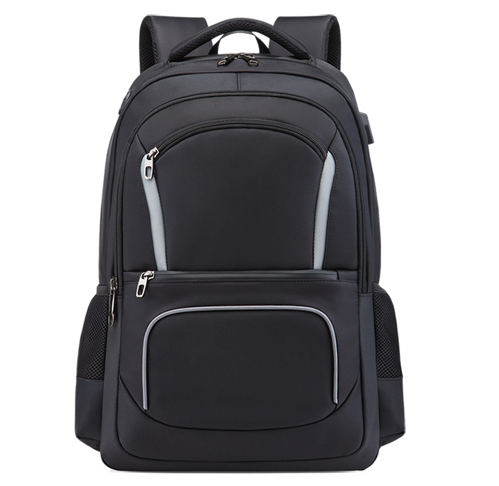 Men's Oxford Cloth Large Capacity Laptop Backpack in solid color, showcasing its spacious compartments and durable design.