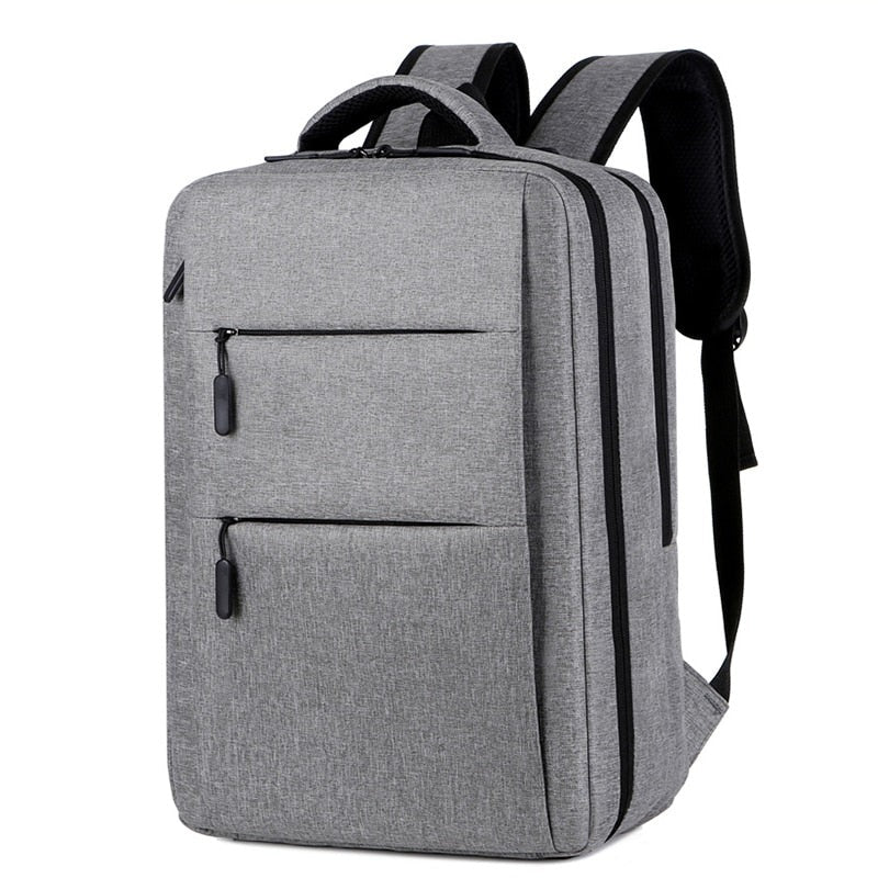 Mens Waterproof Oxford Cloth Multifunctional Laptop Rucksack featuring multiple pockets and a sleek design, ideal for business and travel.