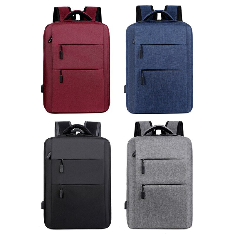 Mens Waterproof Oxford Cloth Multifunctional Laptop Rucksack featuring multiple pockets and a sleek design, ideal for business and travel.