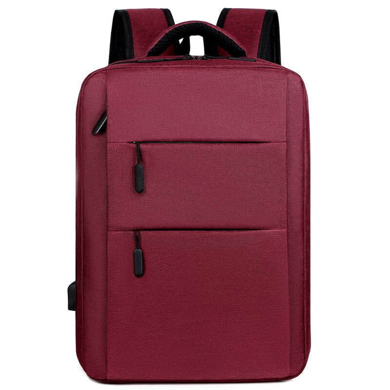 Mens Waterproof Oxford Cloth Multifunctional Laptop Rucksack featuring multiple pockets and a sleek design, ideal for business and travel.
