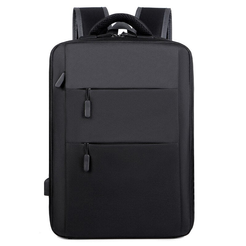 Mens Waterproof Oxford Cloth Multifunctional Laptop Rucksack featuring multiple pockets and a sleek design, ideal for business and travel.