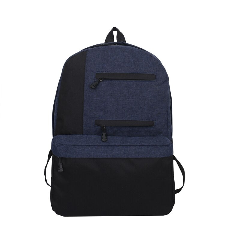 Multifunction Casual Male Business Portable Laptop Rucksack in stylish patchwork design, made of durable nylon with multiple compartments.