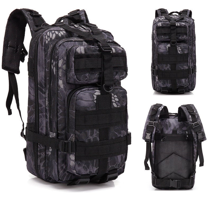 Multifunctional backpack designed for hiking and outdoor activities, featuring adjustable straps and waterproof material.