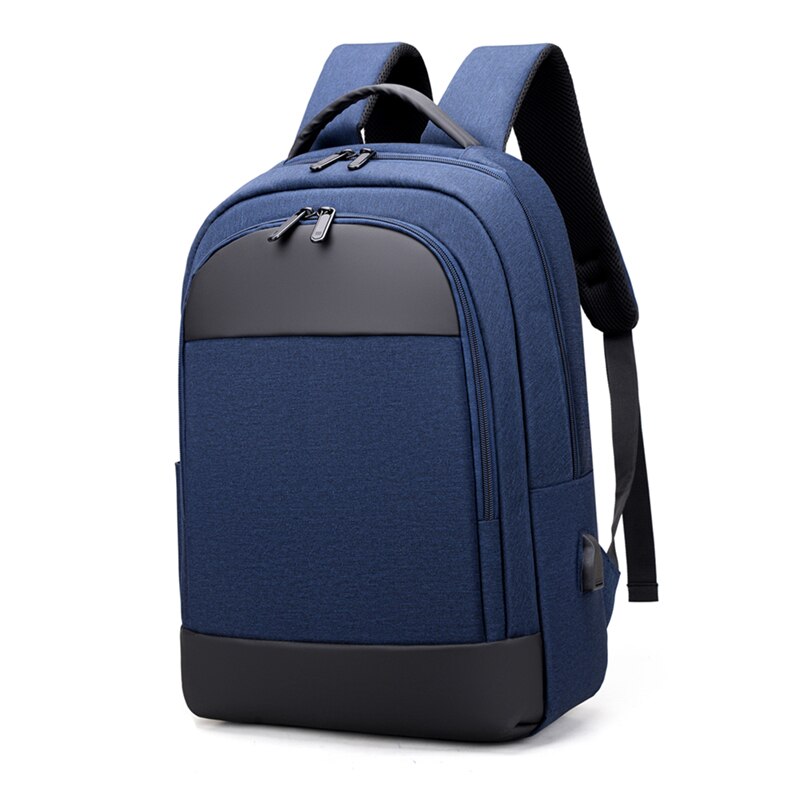 Multifunctional business waterproof Oxford cloth backpack designed for laptops, featuring USB charging port and multiple interior pockets.