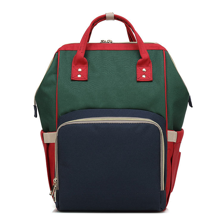 Multifunctional large-capacity backpack made of durable Oxford cloth, featuring double straps and a zipper opening.