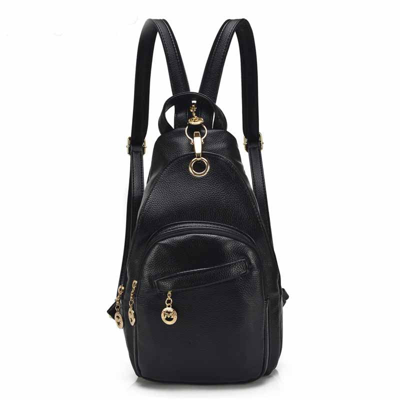 A stylish Multifunctional Simple Fashion PU Backpack for ladies, featuring a textured PU leather exterior and a spacious interior for daily essentials.
