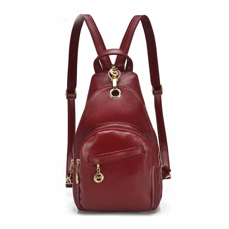 A stylish Multifunctional Simple Fashion PU Backpack for ladies, featuring a textured PU leather exterior and a spacious interior for daily essentials.