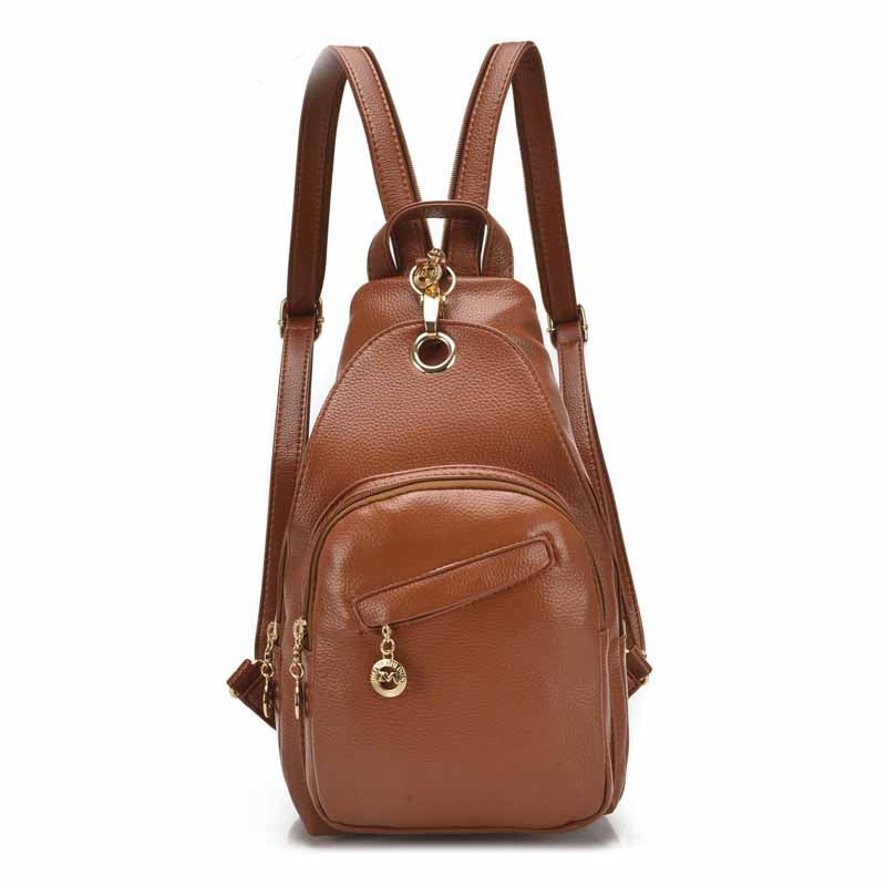 A stylish Multifunctional Simple Fashion PU Backpack for ladies, featuring a textured PU leather exterior and a spacious interior for daily essentials.