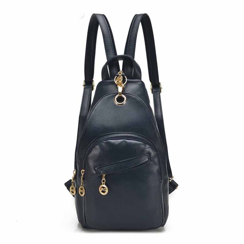 A stylish Multifunctional Simple Fashion PU Backpack for ladies, featuring a textured PU leather exterior and a spacious interior for daily essentials.