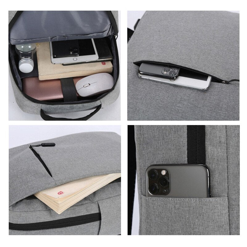 Multifunctional waterproof large capacity business rucksack for men, featuring multiple pockets and a sleek design.