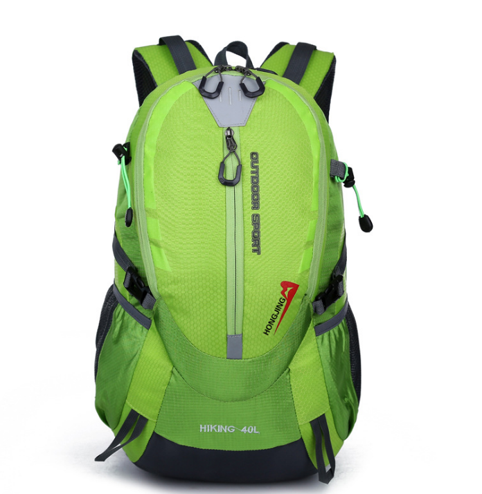 Nylon Mountaineering Outdoor Travel Backpack in a vibrant color, showcasing its spacious design and durable straps, perfect for hiking and outdoor adventures.
