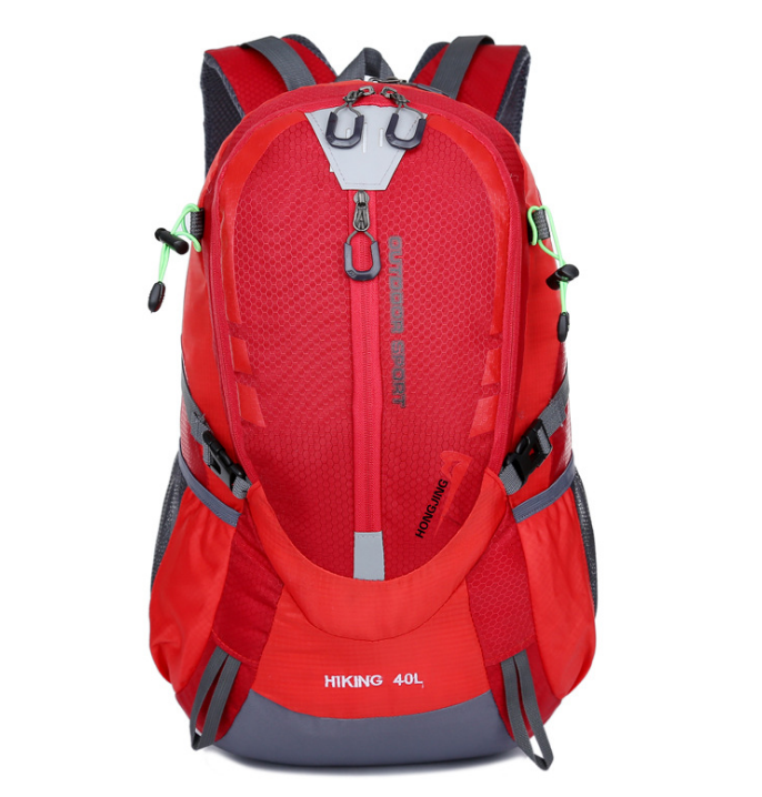 Nylon Mountaineering Outdoor Travel Backpack in a vibrant color, showcasing its spacious design and durable straps, perfect for hiking and outdoor adventures.