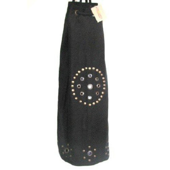 Omsutra Chakra Rivet Yoga Mat Bag in vibrant colors with distressed grommet and rivets, showcasing breathable design and spacious interior.