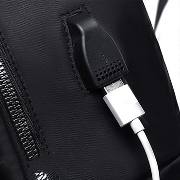 Oxford Cloth Fashion Casual Backpack featuring a USB port, waterproof design, and stylish street fashion elements.