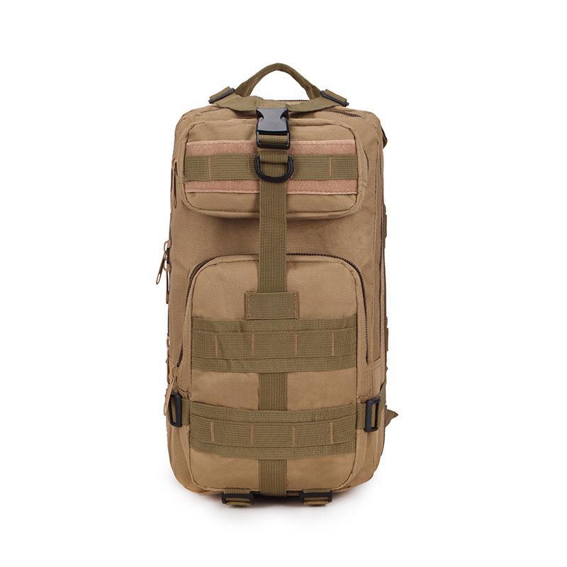 Tactical Outdoor Sports Camouflage Backpack made from durable 600D Oxford cloth, featuring adjustable straps and spacious interior for outdoor activities.