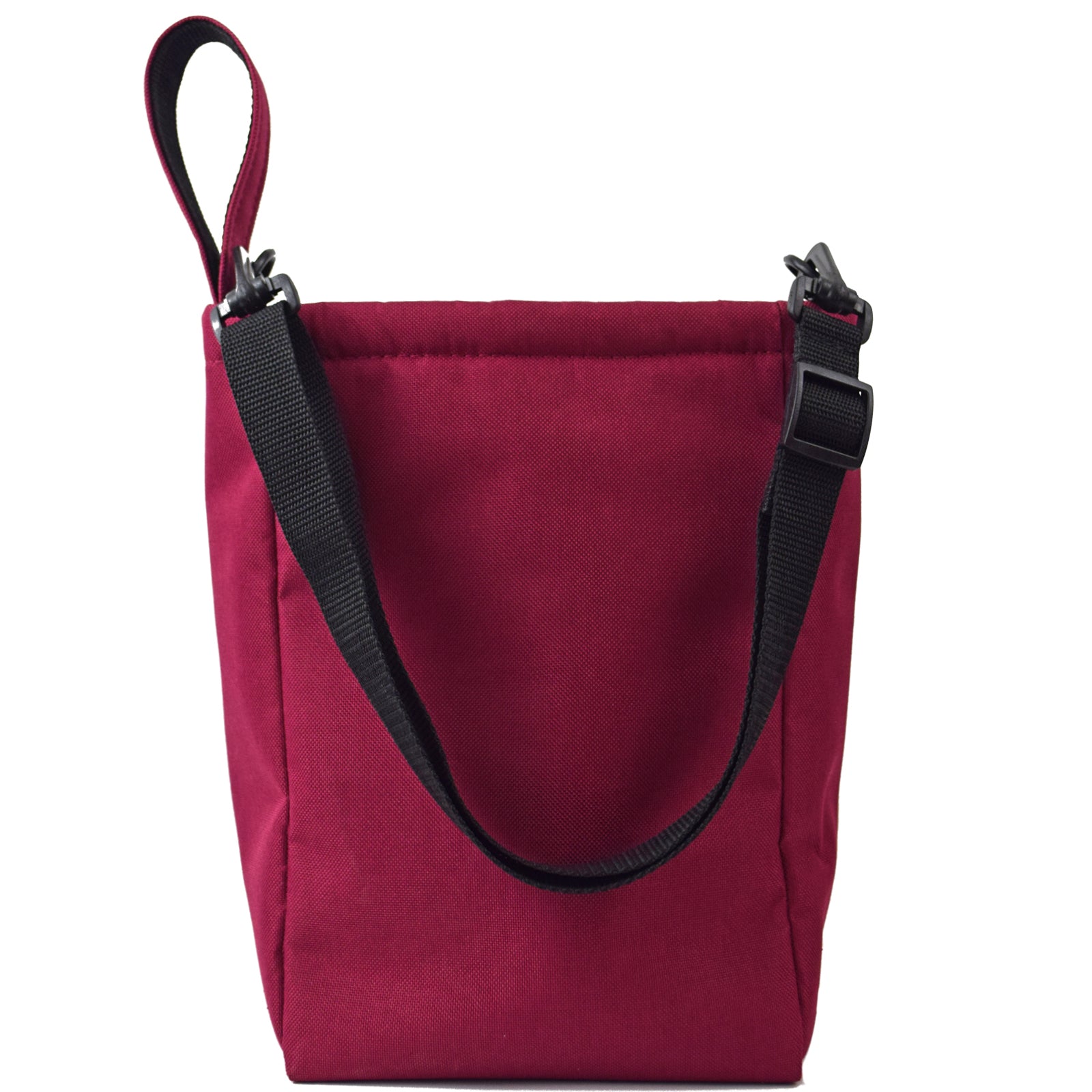 BURGANDY UTILITY Pouch Grab Bag with cushioned interior and adjustable straps, perfect for organizing small items.