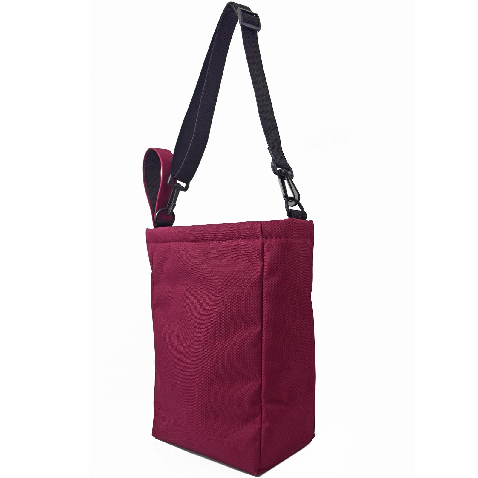 BURGANDY UTILITY Pouch Grab Bag with cushioned interior and adjustable straps, perfect for organizing small items.