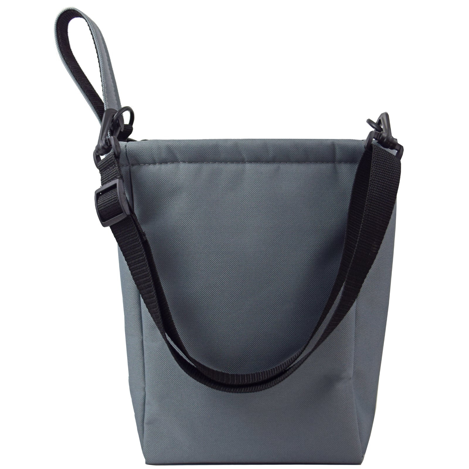 Grey UTILITY Pouch Grab Bag with cushioned interior and adjustable straps, ideal for organizing small items.