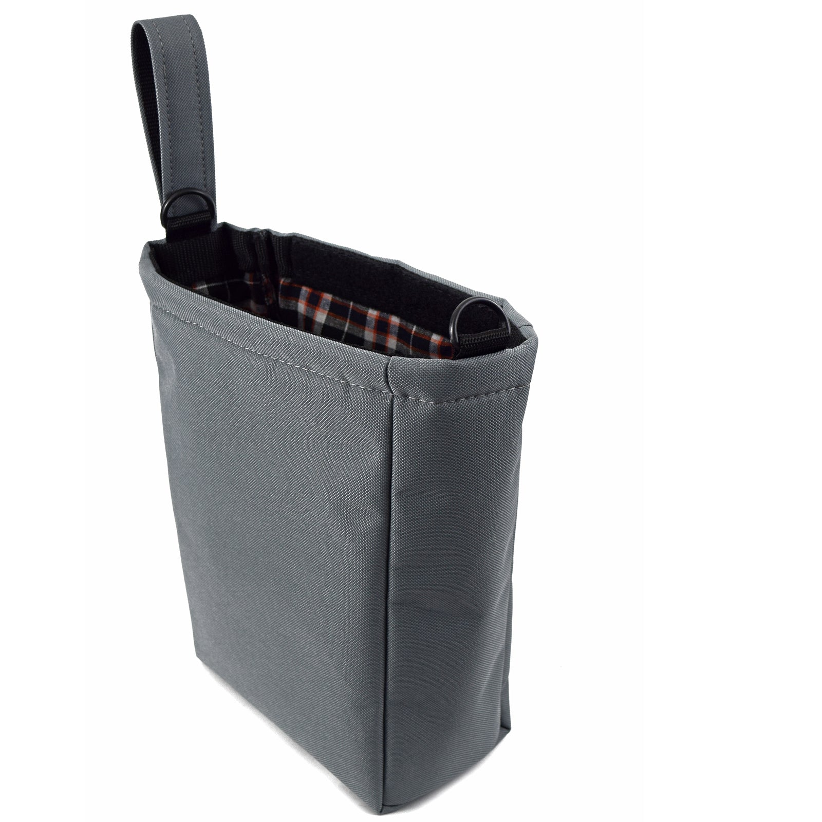 Grey UTILITY Pouch Grab Bag with cushioned interior and adjustable straps, ideal for organizing small items.