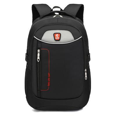 A sleek, waterproof business backpack made of durable Oxford cloth, featuring multiple compartments and comfortable shoulder straps.