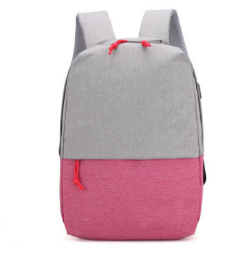 Waterproof casual backpack in beige with dark gray, featuring multiple pockets and a vintage design, ideal for young men and women.