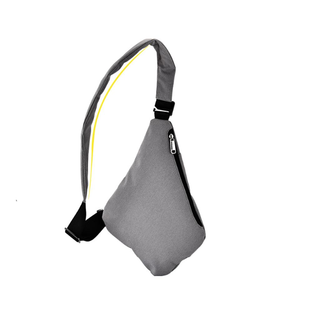 Waterproof Triangle Side Crossbody Bag in gray, showcasing its stylish triangle shape and adjustable strap.