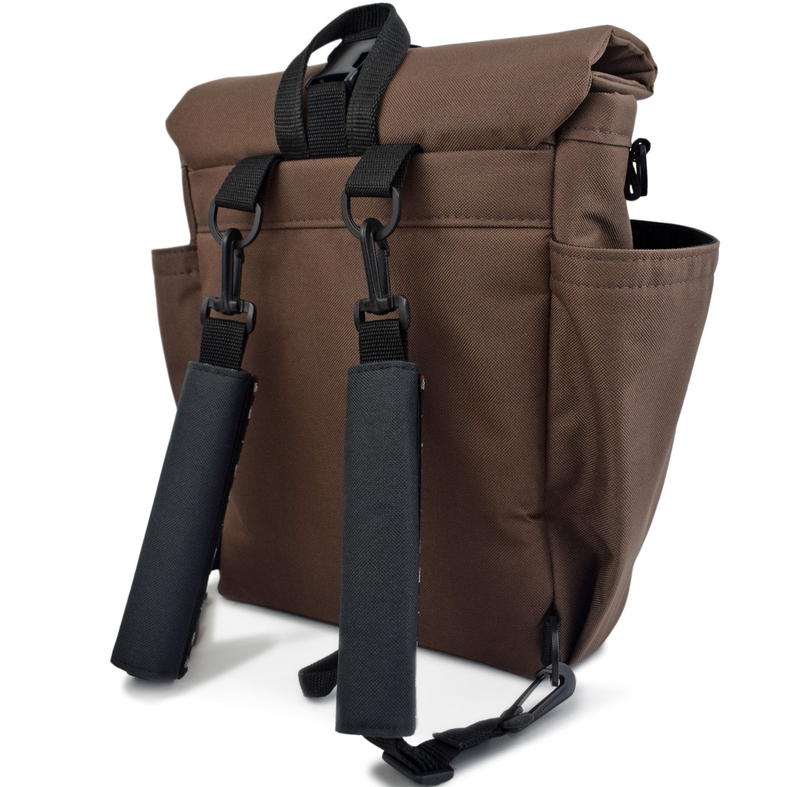 Woodsack Mini Backpack in brown, showcasing its compact design and stylish appearance.