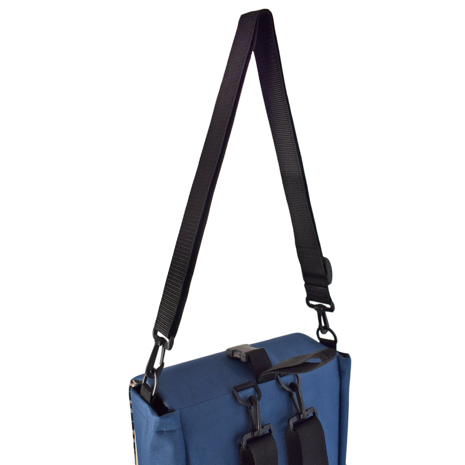 Woodsack Slim Backpack in Navy Blue, featuring a sleek design and practical storage for essentials.