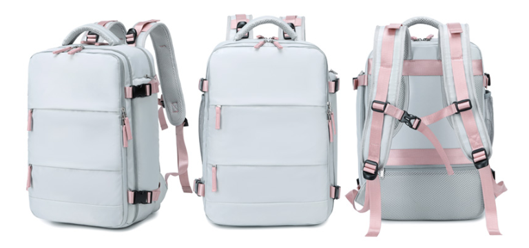 A stylish women's high quality backpack made from durable Oxford spinning material, perfect for hiking and outdoor travel, featuring adjustable straps and spacious compartments.