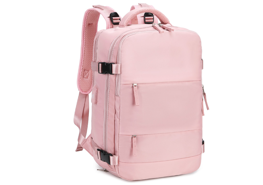 A stylish women's high quality backpack made from durable Oxford spinning material, perfect for hiking and outdoor travel, featuring adjustable straps and spacious compartments.