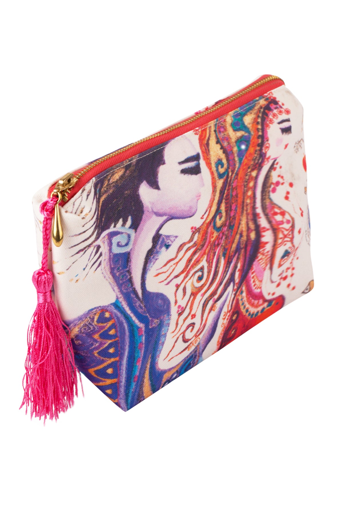 Bunte Biggdesign Love Damen Kosmetiktasche mit einzigartigem Design von Canan Berber, ideal für Kosmetika und Reisen.