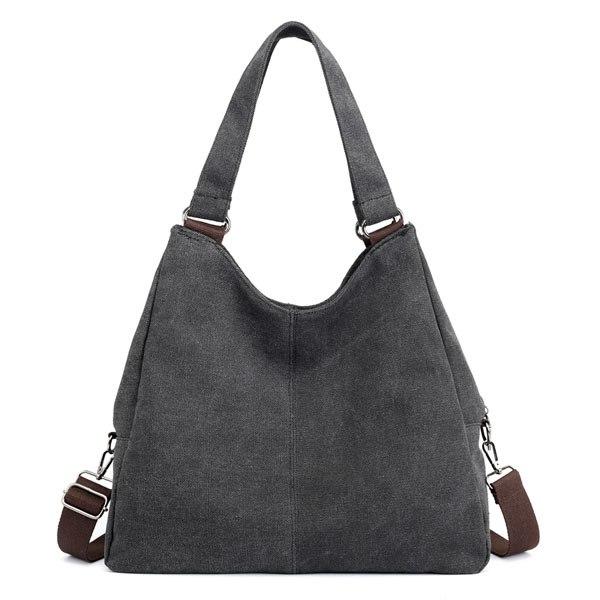 High Quality Canvas Fashion Shoulder Bag for Women in stylish design, showcasing its spacious interior and durable material.