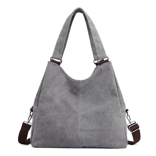 High Quality Canvas Fashion Shoulder Bag for Women in stylish design, showcasing its spacious interior and durable material.
