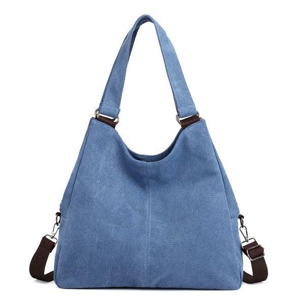 High Quality Canvas Fashion Shoulder Bag for Women in stylish design, showcasing its spacious interior and durable material.