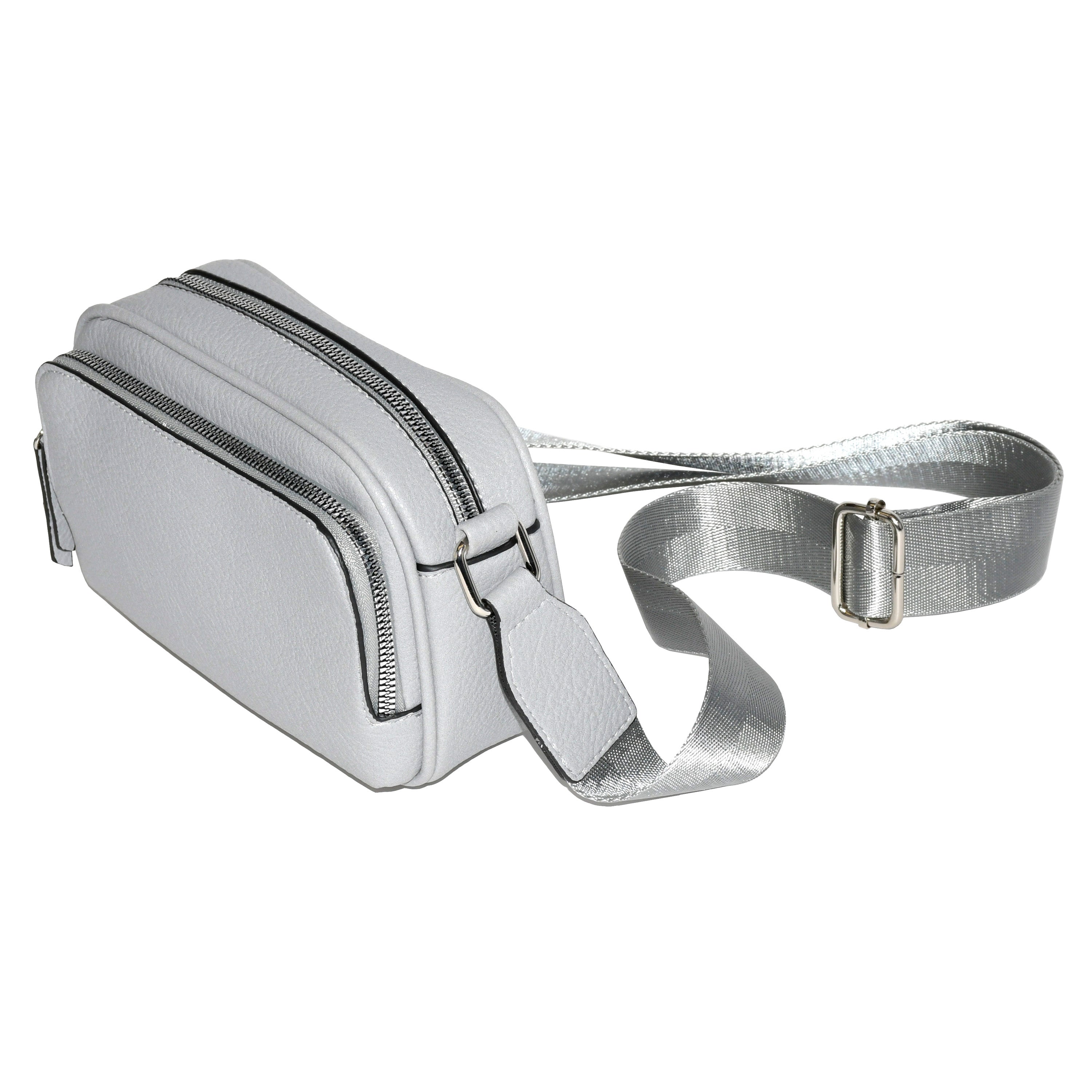 Ladies' crossbody bag made of soft pebble PU with front zipper pocket and adjustable strap, perfect for daily use.