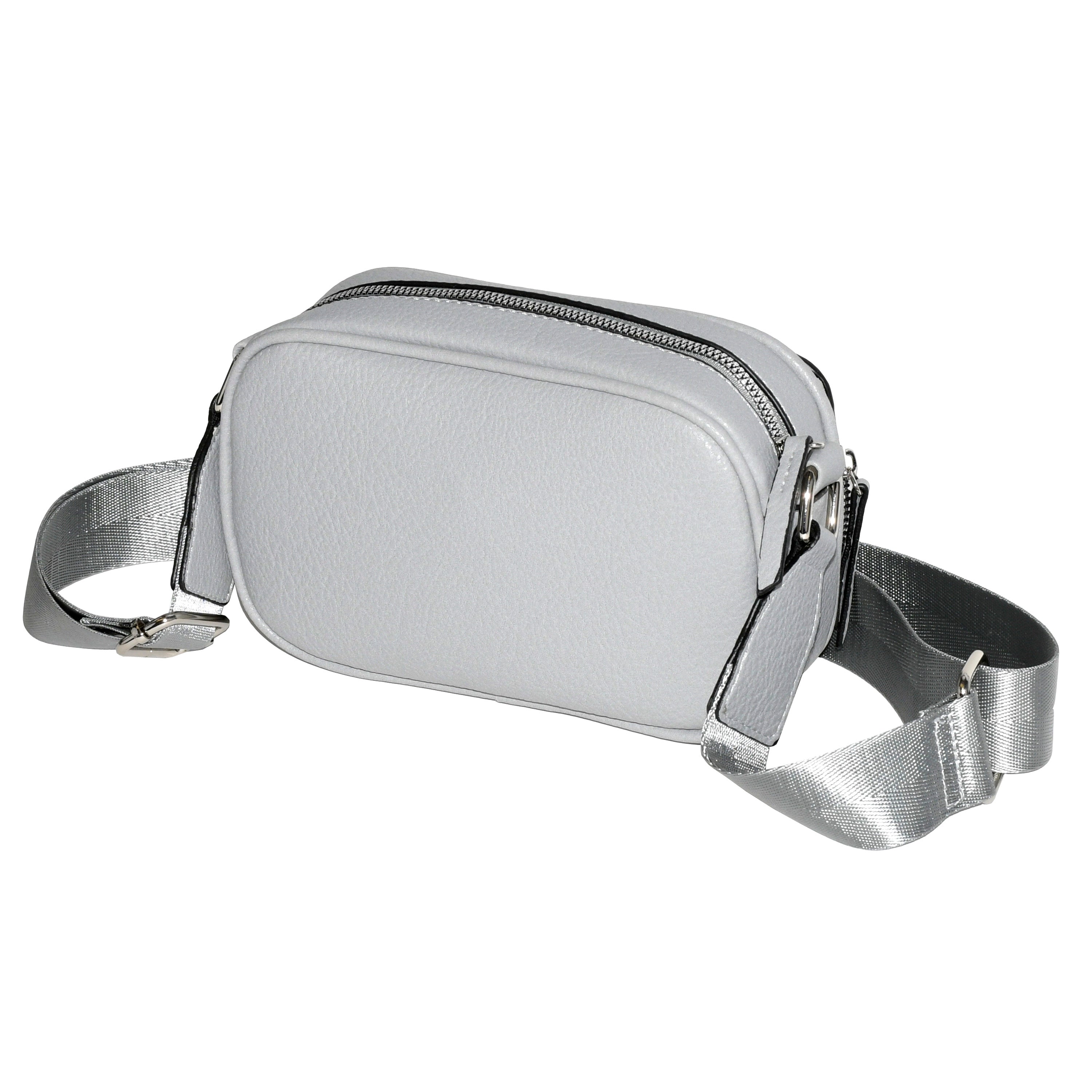 Ladies' crossbody bag made of soft pebble PU with front zipper pocket and adjustable strap, perfect for daily use.