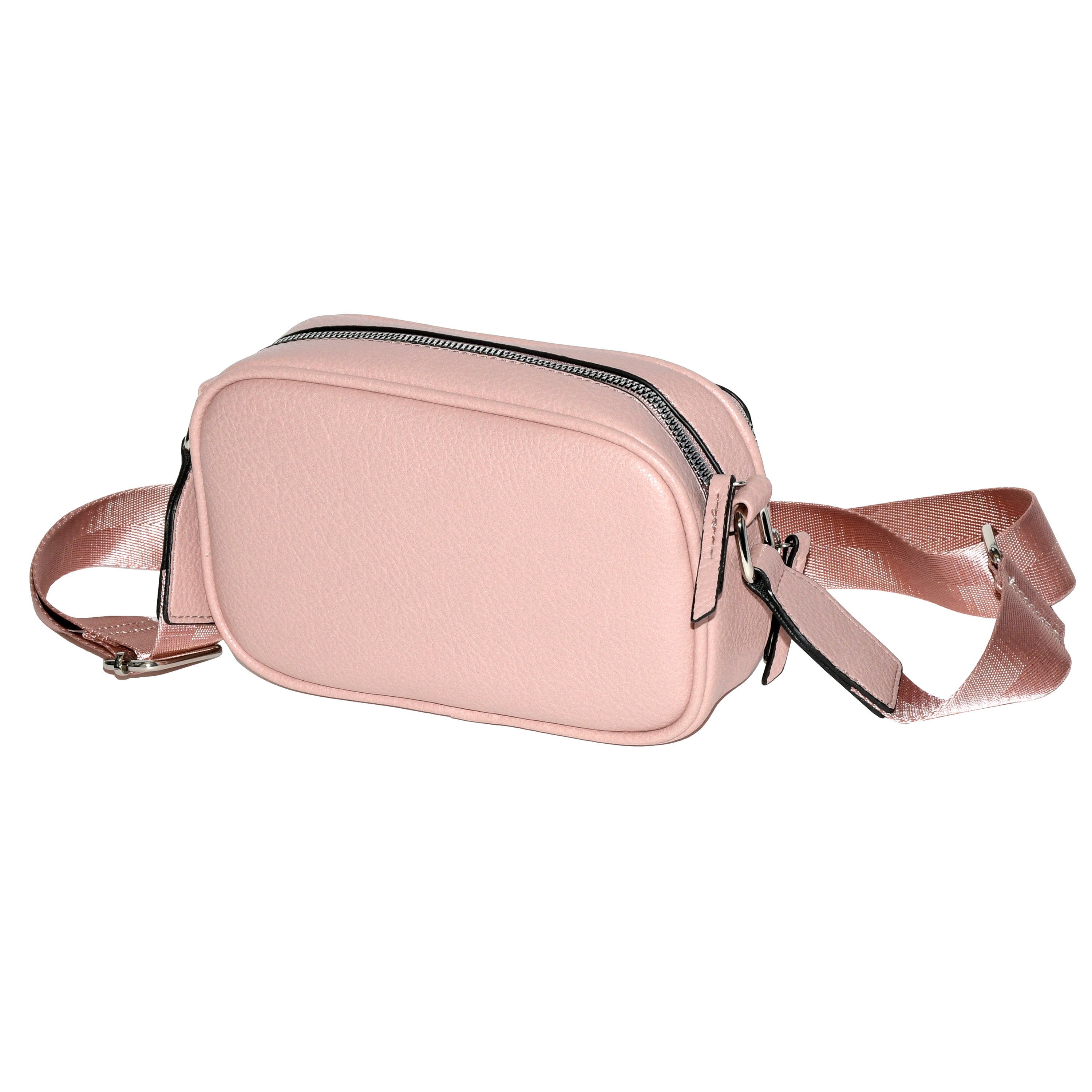 Ladies' crossbody bag made of soft pebble PU with front zipper pocket and adjustable strap, perfect for daily use.